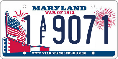 MD license plate 1AF9071
