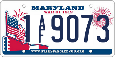 MD license plate 1AF9073