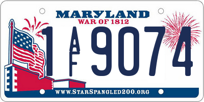 MD license plate 1AF9074
