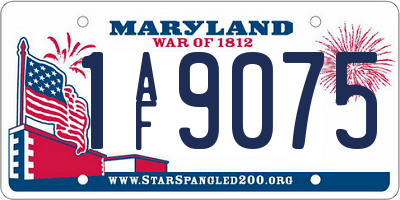 MD license plate 1AF9075