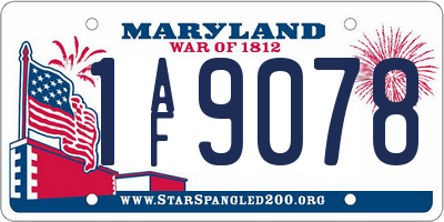 MD license plate 1AF9078