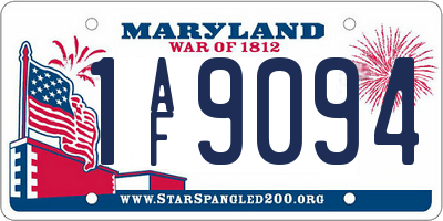 MD license plate 1AF9094