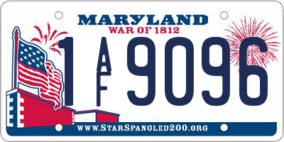 MD license plate 1AF9096