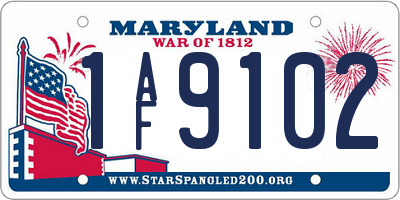 MD license plate 1AF9102