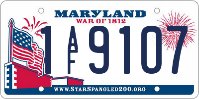 MD license plate 1AF9107