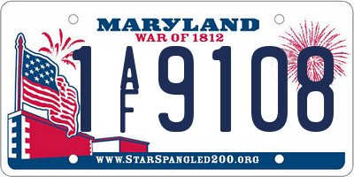 MD license plate 1AF9108