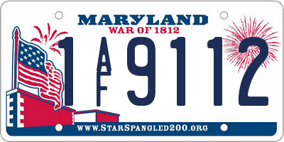 MD license plate 1AF9112