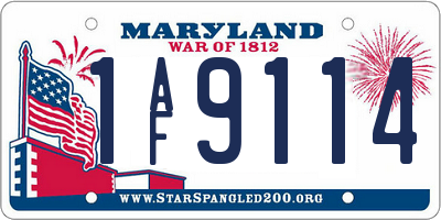 MD license plate 1AF9114
