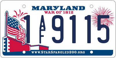 MD license plate 1AF9115
