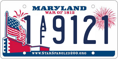 MD license plate 1AF9121