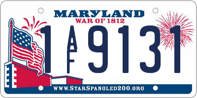MD license plate 1AF9131