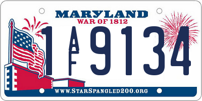 MD license plate 1AF9134