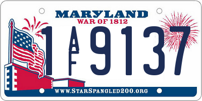 MD license plate 1AF9137