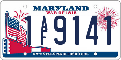 MD license plate 1AF9141
