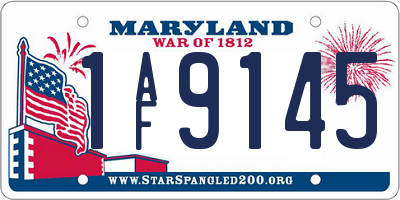 MD license plate 1AF9145