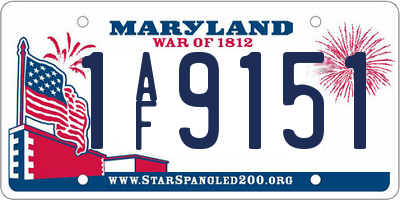 MD license plate 1AF9151