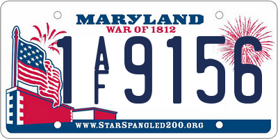 MD license plate 1AF9156
