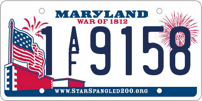 MD license plate 1AF9158
