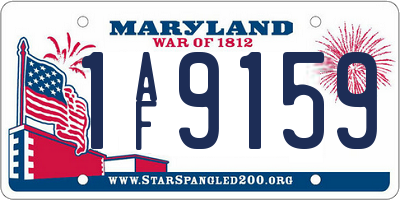 MD license plate 1AF9159