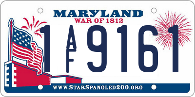 MD license plate 1AF9161