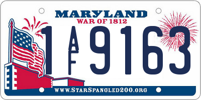 MD license plate 1AF9163