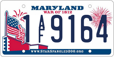 MD license plate 1AF9164