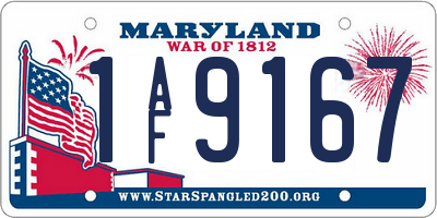 MD license plate 1AF9167