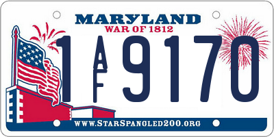 MD license plate 1AF9170