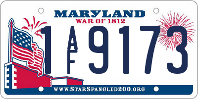 MD license plate 1AF9173