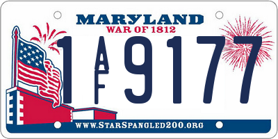 MD license plate 1AF9177