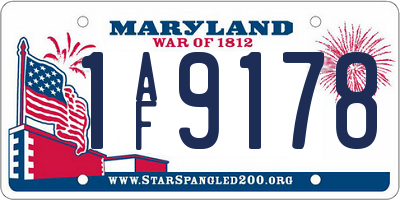 MD license plate 1AF9178