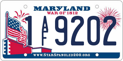 MD license plate 1AF9202