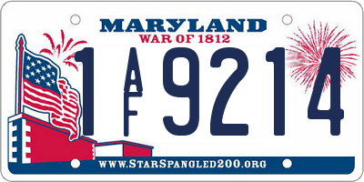 MD license plate 1AF9214
