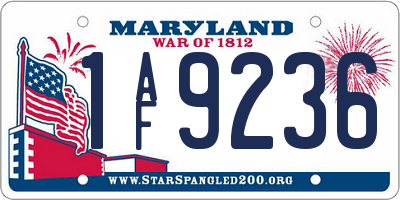 MD license plate 1AF9236