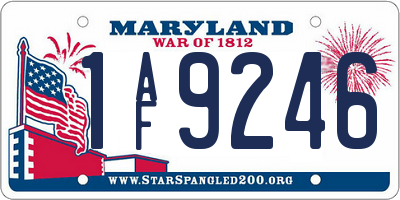 MD license plate 1AF9246