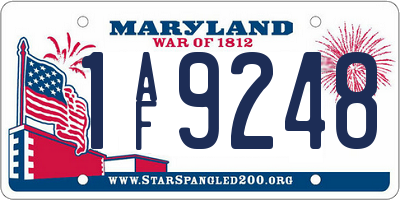 MD license plate 1AF9248
