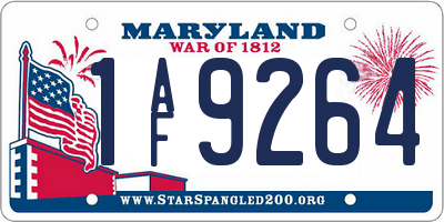 MD license plate 1AF9264