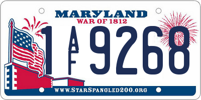 MD license plate 1AF9268