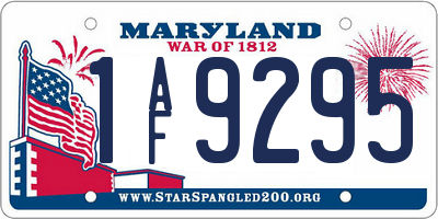 MD license plate 1AF9295