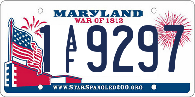 MD license plate 1AF9297