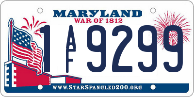 MD license plate 1AF9299