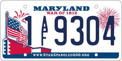 MD license plate 1AF9304