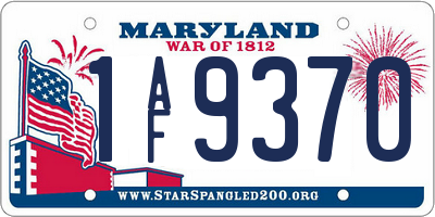 MD license plate 1AF9370