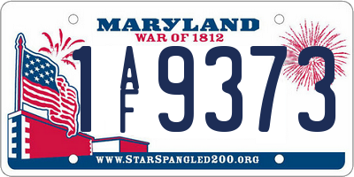 MD license plate 1AF9373