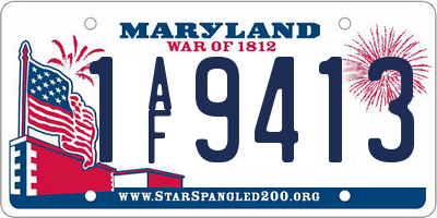 MD license plate 1AF9413