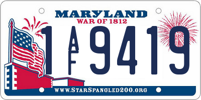 MD license plate 1AF9419