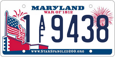 MD license plate 1AF9438