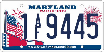 MD license plate 1AF9445