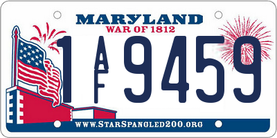 MD license plate 1AF9459