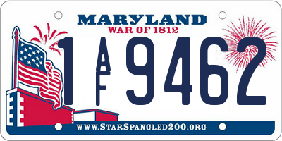 MD license plate 1AF9462